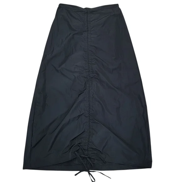Bryn Walker Cleo Memory Crunch Flat Front Ruched Skirt Sleek Black Midi Womens S - Picture 16 of 17